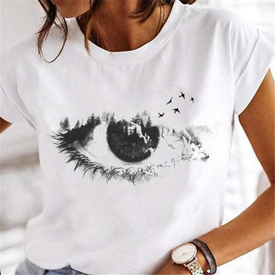 Women Dandelion T-shirts Fashion Clothing Cartoon Clothes Wa - Elanique