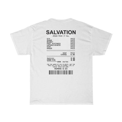 Women Salvation Back Print Bible Verse T-Shirts Oversized - Elanique