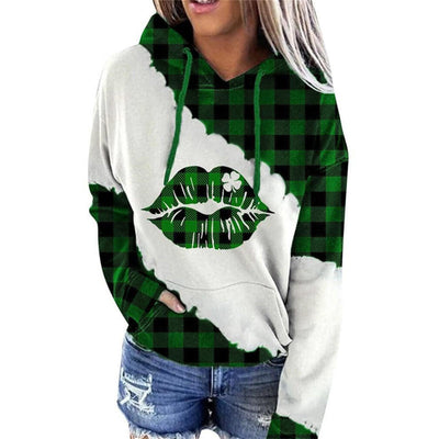 Women Sweatshirts Lucky Grass Print Streetwear Sweatshirts Hoodie