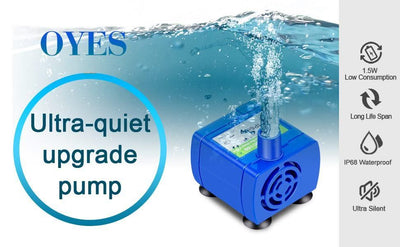 Water Pump Pet Cat Water Fountain Pump With LED Light - Replacement Motor For Cats Dogs Water Dispenser - USB Plug Pet Accessory