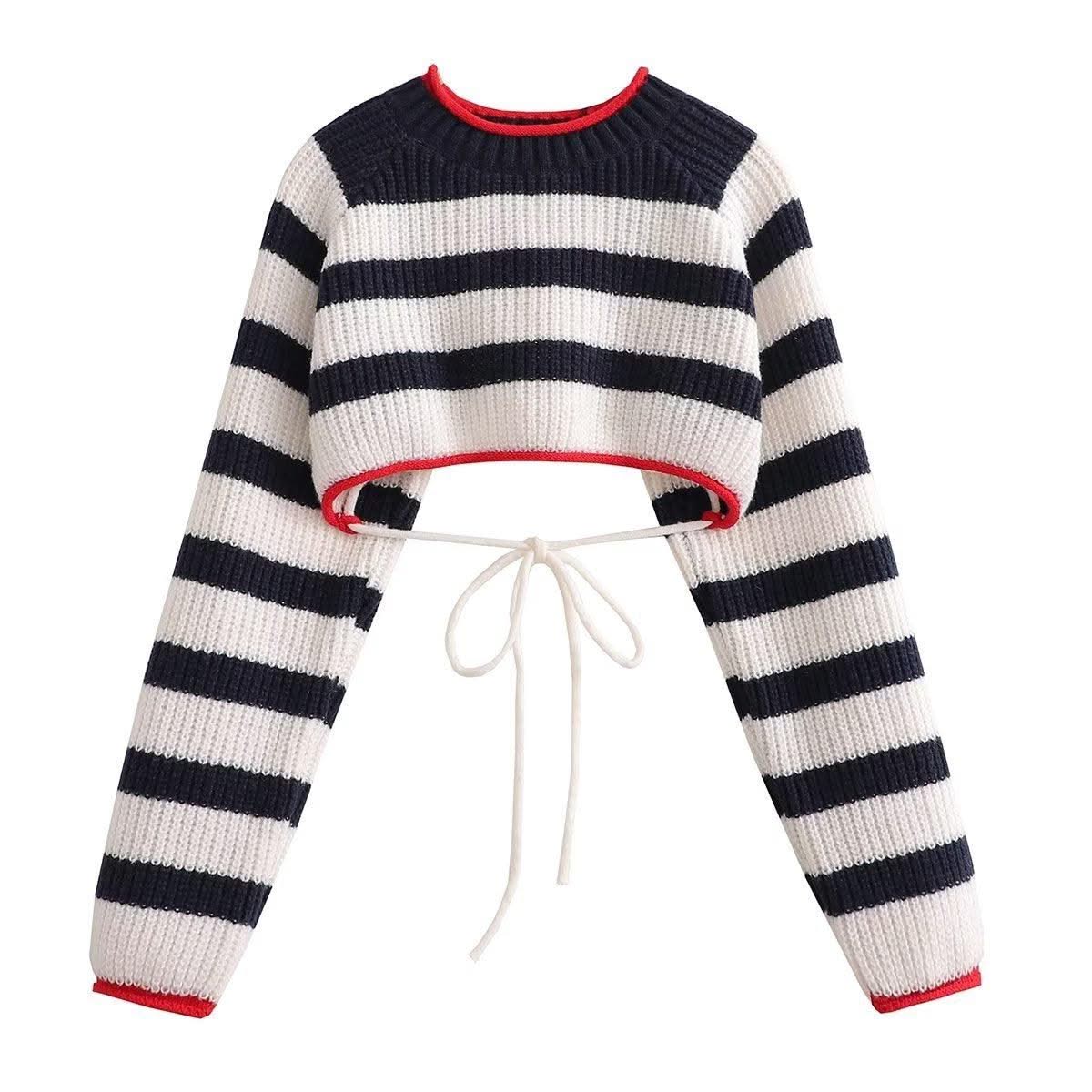 Lace-up Sweater Sweater For Women - Elanique