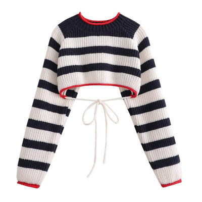 Lace-up Sweater Sweater For Women - Elanique