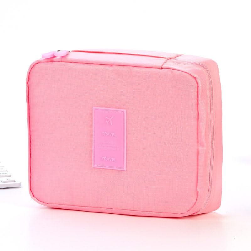 Portable Cosmetic Bag Waterproof Divider Multi-grid Pockets Toiletry Bags Travel Storage Handbags Women Make Up Bag - Elanique