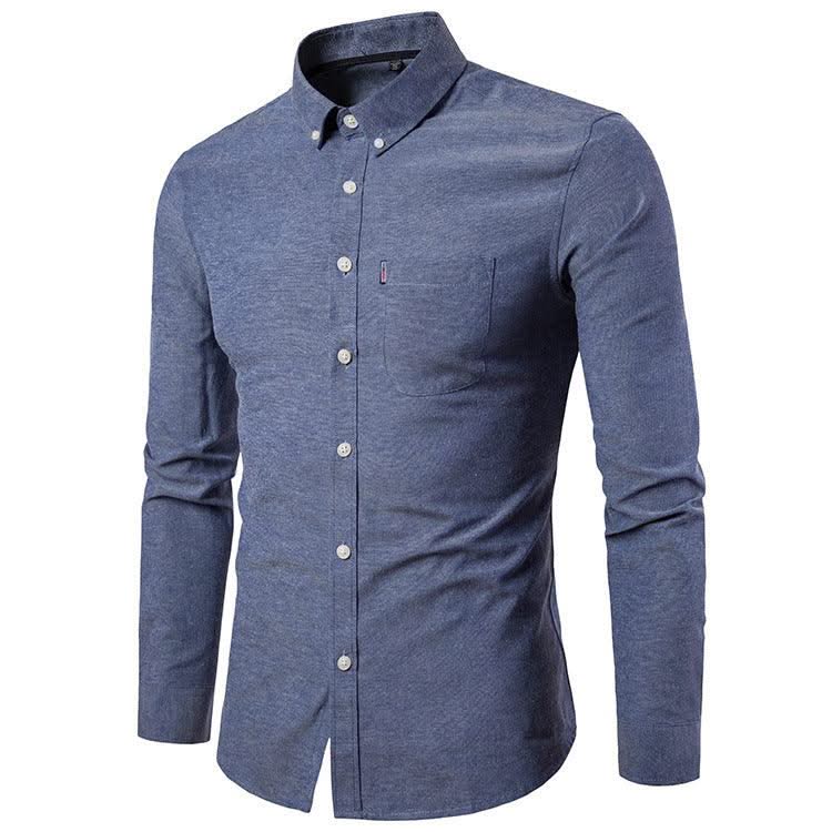 Men S Shirts Korean Men Slim Long Sleeve - Elanique