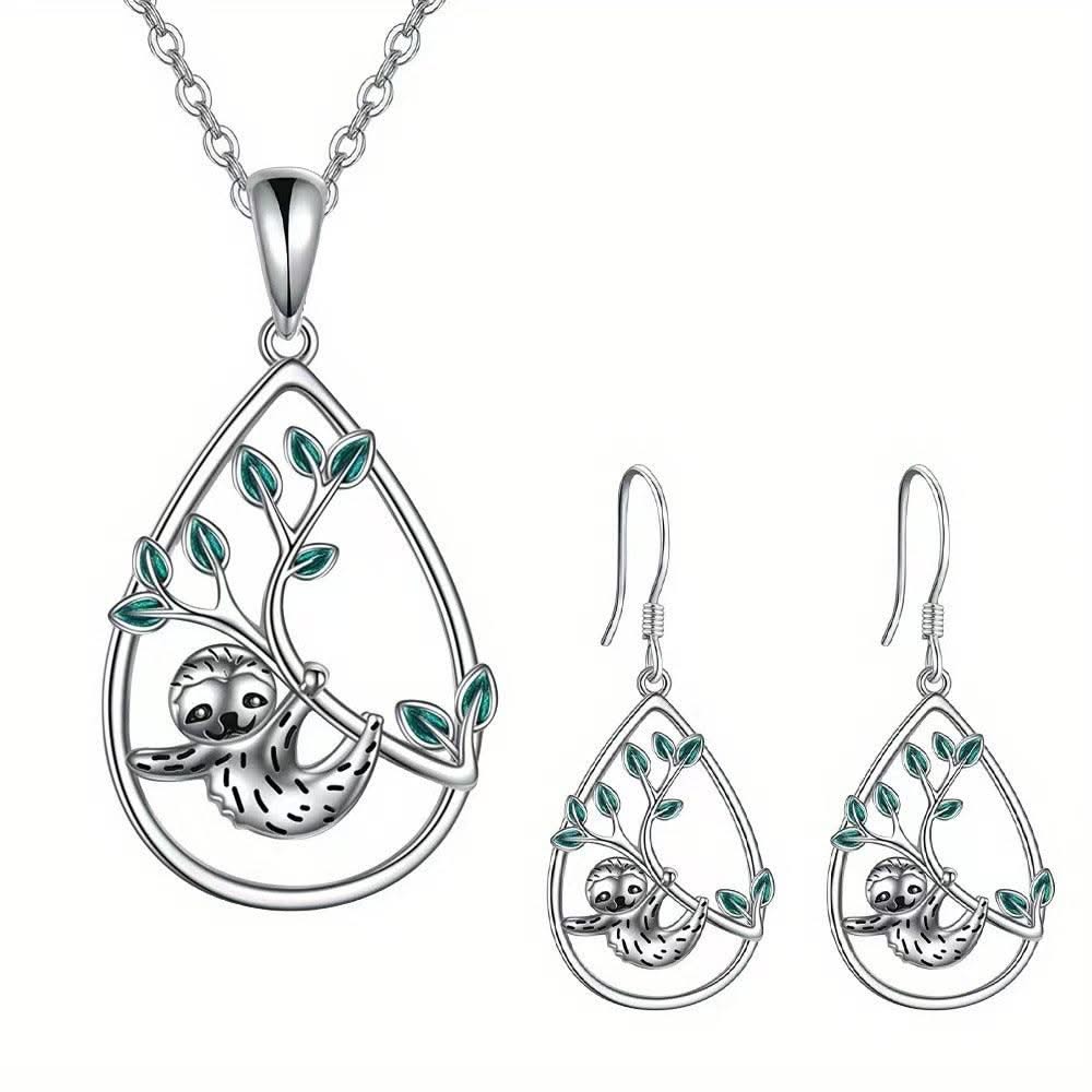 Cartoon Sloth Earring Pendant Accessories Necklace For Women - Elanique