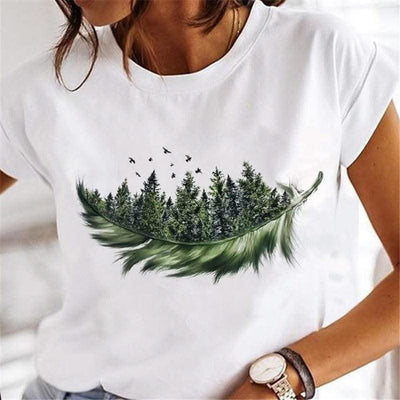 Women Dandelion T-shirts Fashion Clothing Cartoon Clothes Wa - Elanique
