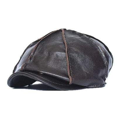 First Layer Cowhide Beret Men And Women Painter Hats - Elanique