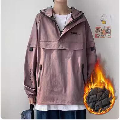 Fake Two Reflective Hoodie Jackets For Men - Elanique