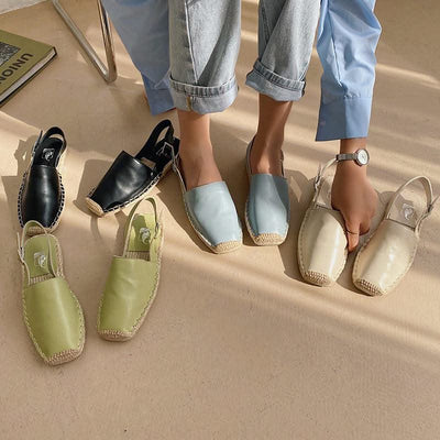 Baotou Flat Sandals Women Retro Fisherman Shoes Soft Leather Single Shoes Women - Elanique