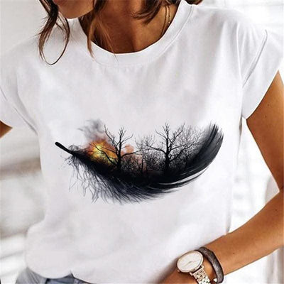 Women Dandelion T-shirts Fashion Clothing Cartoon Clothes Wa - Elanique