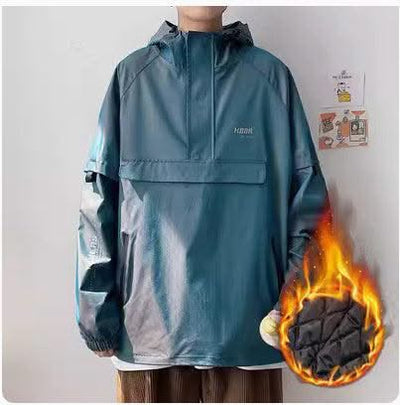 Fake Two Reflective Hoodie Jackets For Men - Elanique