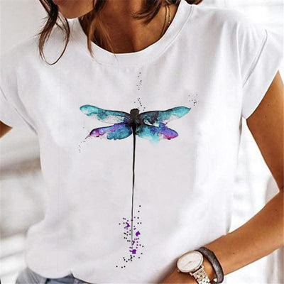 Women Dandelion T-shirts Fashion Clothing Cartoon Clothes Wa - Elanique